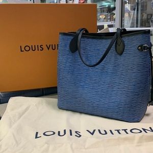 Louis Vuitton Neverfull MM epi Bleu Denim